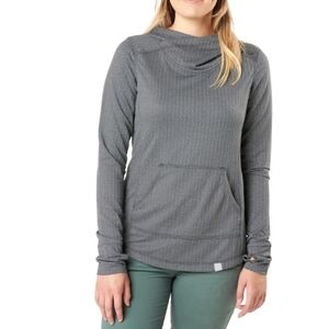 5.11 Tactical Women's Aphrodite Hooded Pullover Black & Grey thumbhole Xl